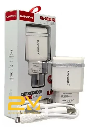 Carregador Completo Turbo IOS 8.1A Kapbom KA-5030-5G