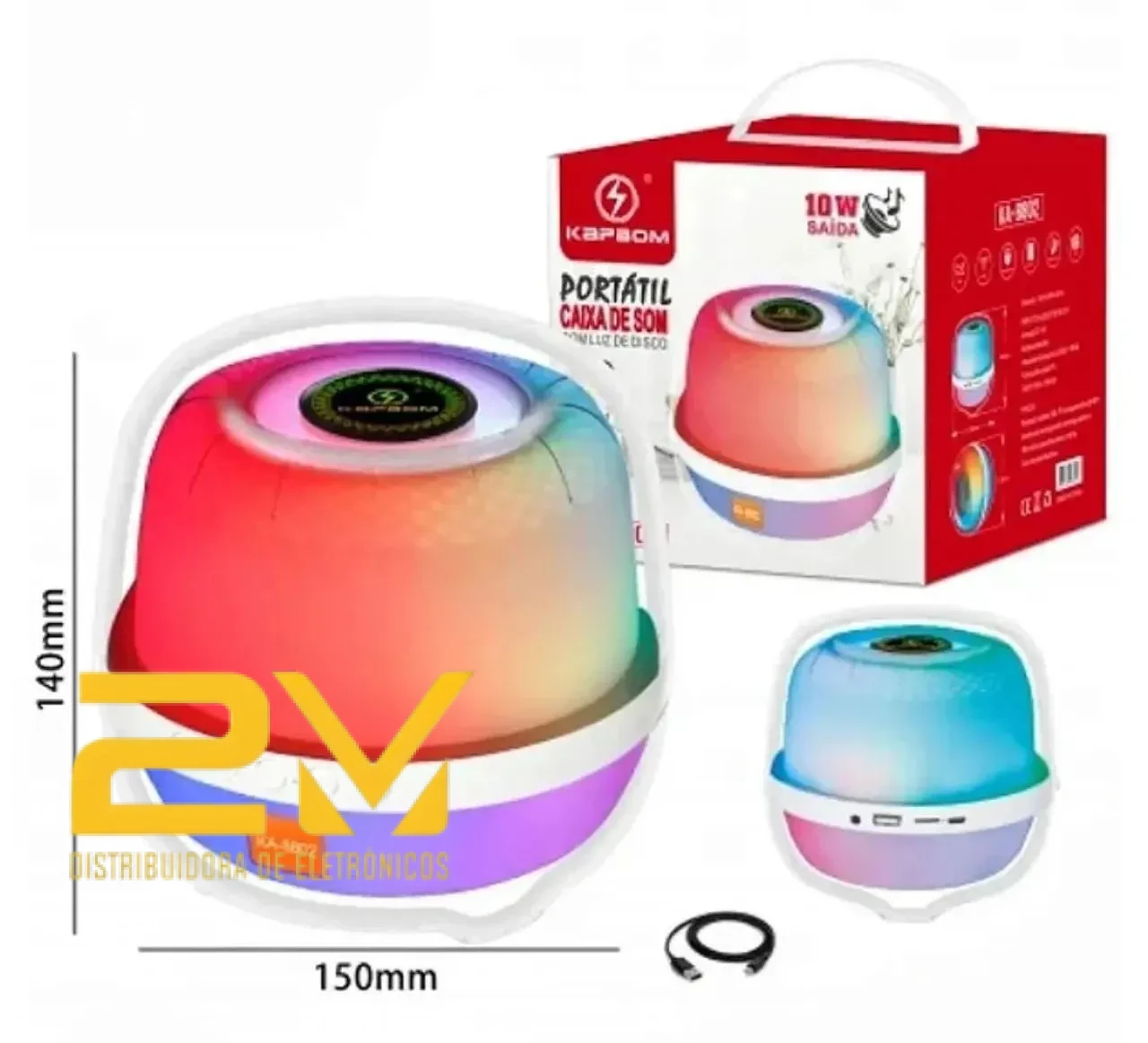 CAIXA DE SOM PORTARIL C/ LUZES