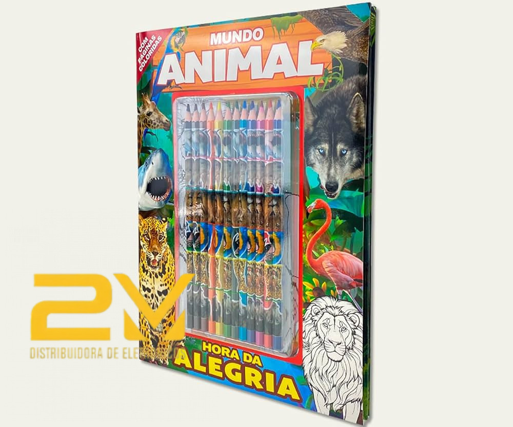 Livro Mundo Animal + Lapis