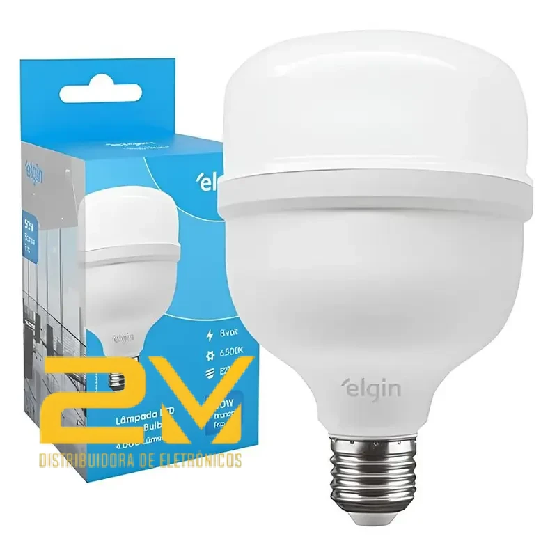 Lâmpada Led Super Bulbo 50w Alta Potência Bivolt Branco Frio Elgin