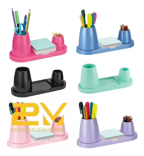 Porta Caneta Lápis Clips Escritório Mesa Multiuso