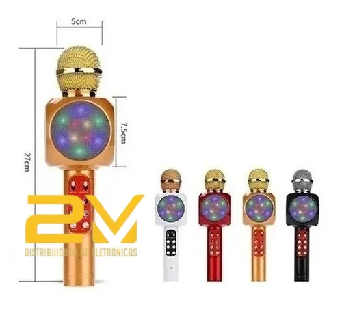 Microfone Hifi Sem Fio Karaokê Efeito De Voz Recarregável H'maston MK02