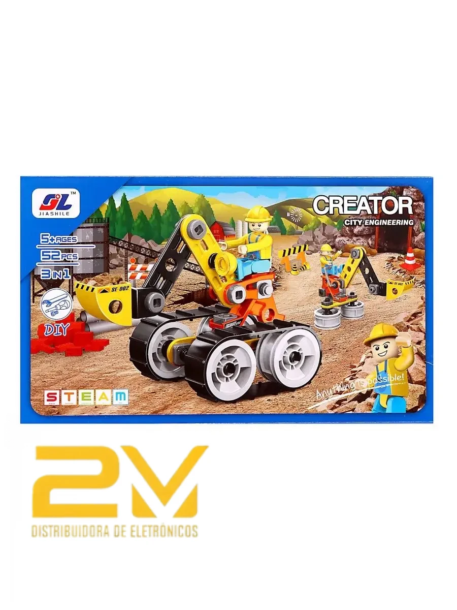 Brinquedo 52 Peças Escavadeira
