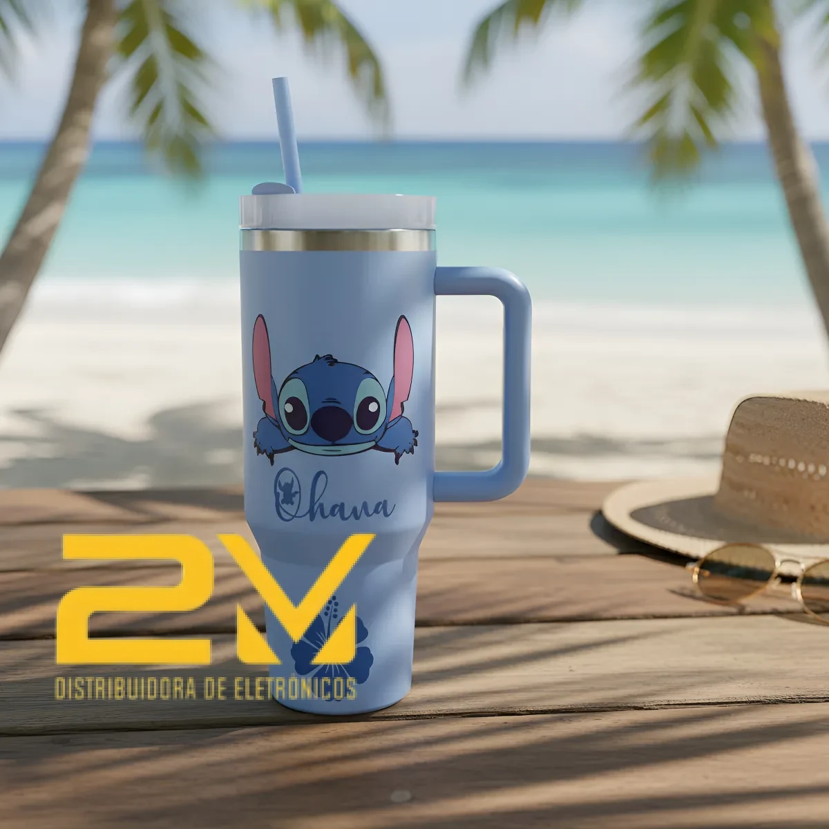 Copo Térmico com Canudo Stitch
