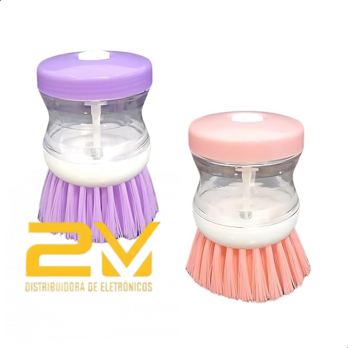 Escova de Limpeza com Dispenser para Detergente Bucha para Lavar Louça
